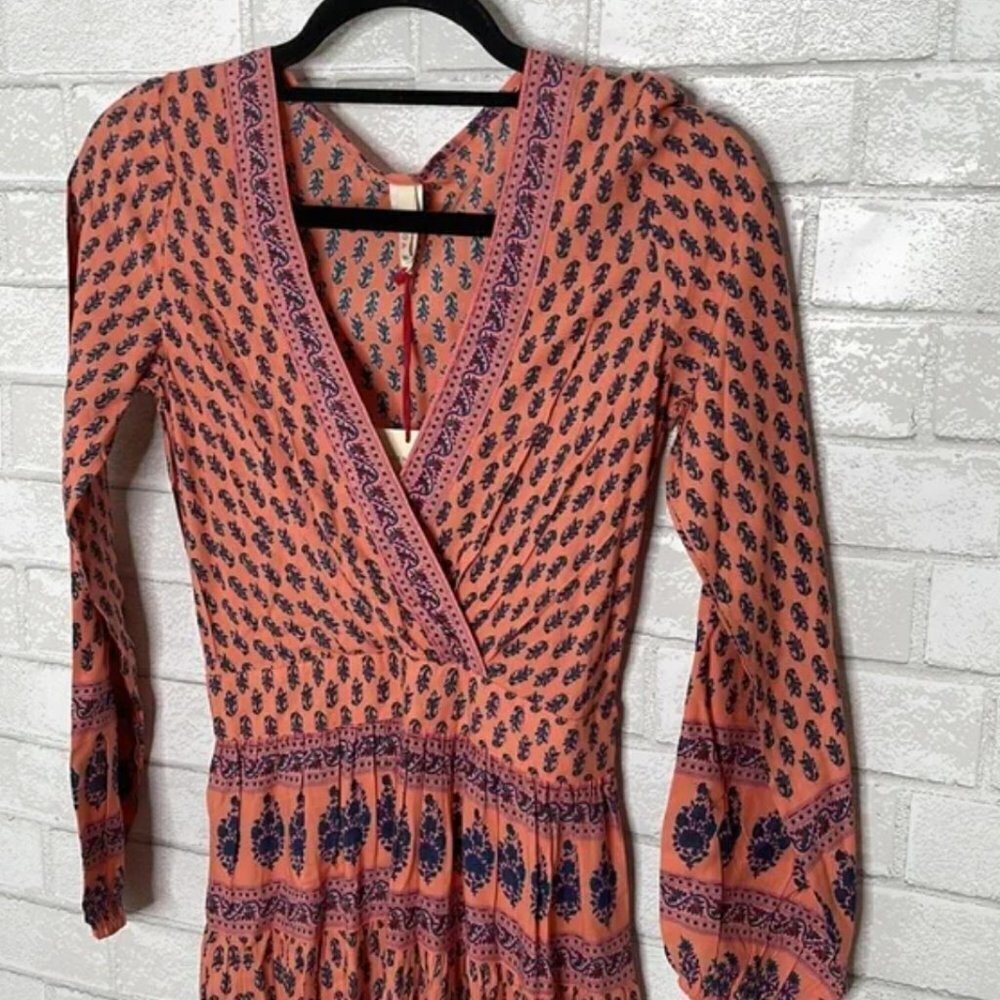 NWT RAGA Avah Geometric Print Split Front Maxi Dress - Picture 6 of 14